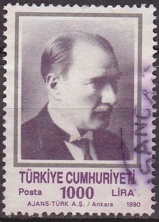 Turquia 1990 Scott 2486 Sello º Fundador y 1º Presidente Mustafa Kernal Ataturk Turquie Turkia